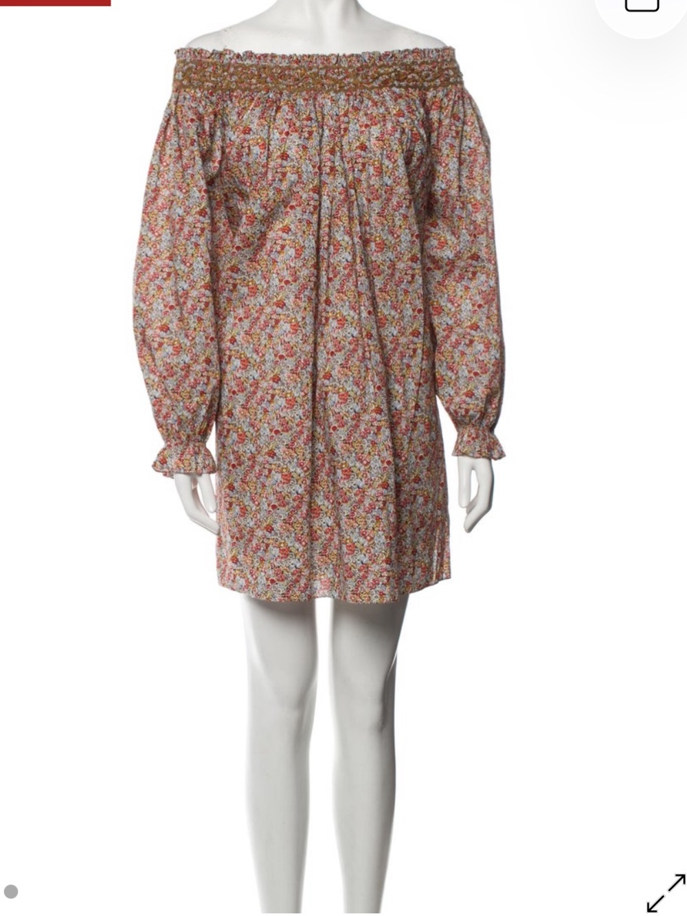 DÔEN Floral Smocked Neck Dress in Multi-Color